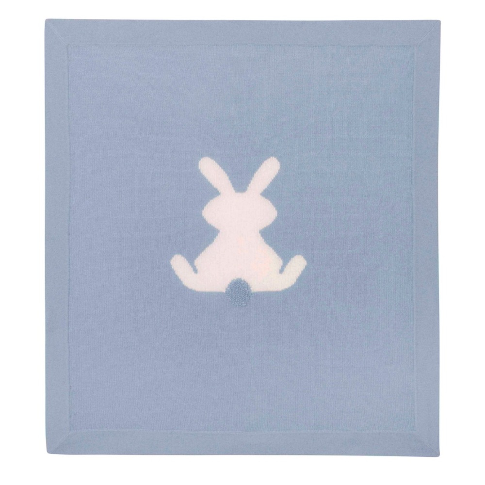 CASHMERE BLUE BUNNY BABY BLANKET
